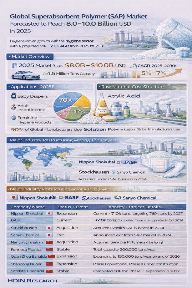 Superabsorbent Polymer (SAP) Market Valued at 8.0-10.0 Billion USD in ...