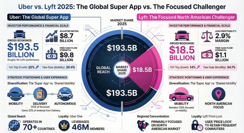  Uber vs Lyft 2025: The Global Super App vs The Focused Challenger