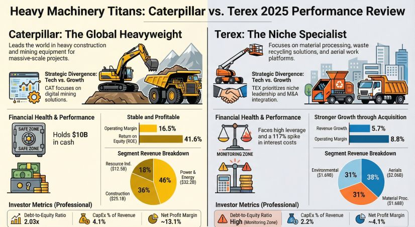 Heavy Machinery Titans: Caterpillar vs Terex 2025 Performance Review