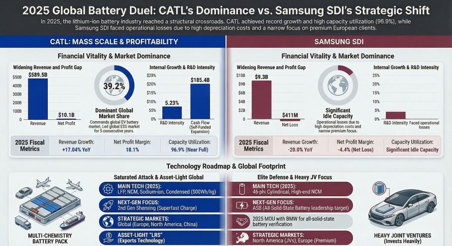 2025 Global Battery Duel: CATL's Dominance vs. Samsung SDl's Strategic Shift