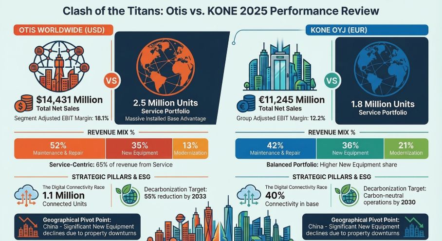 Clash of the Titans: Otis vs KONE 2025 Performance Review