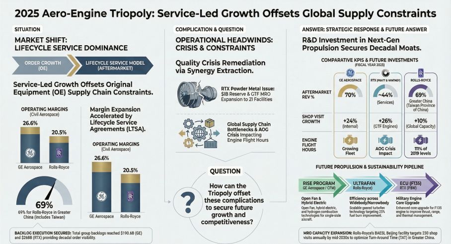 2025 Aero-Engine Triopoly: Service-Led Growth Offsets Global Supply Constraints