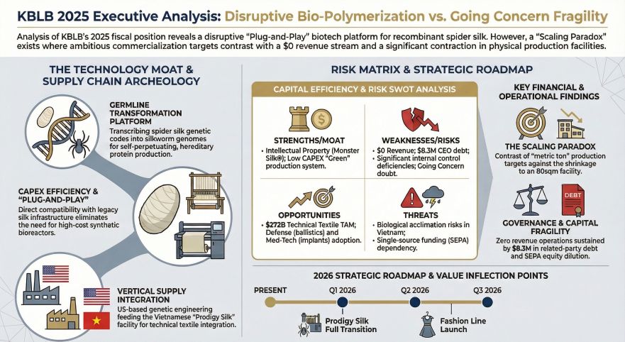 KBLB 2025 Executive Analysis: Disruptive Bio-Polymerization vs Going Concern Fragility