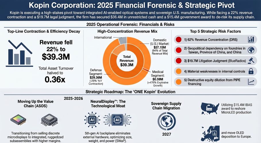Kopin Corporation 2025 Financial Forensic & Strategic Pivot