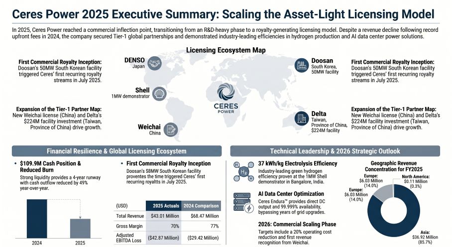 Ceres Power 2025 Executive Summary: Scaling the Asset-Light Licensing Model 