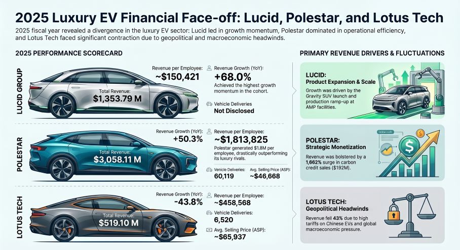 2025 Luxury EV Financial Face-off: Lucid, Polestar, and Lotus Tech