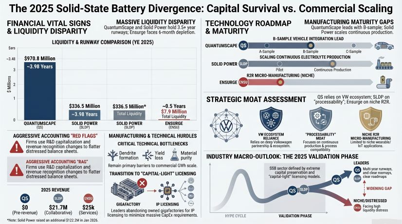 The 2025 Solid-State Battery Divergence: Capital Survival vs Commercial Scaling