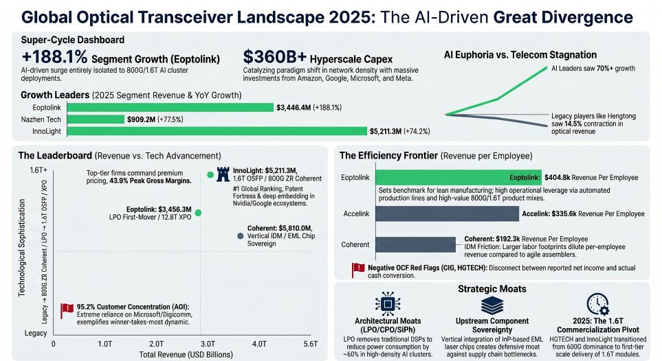 Global Optical Transceiver Landscape 2025: The Al-Driven Great Divergence