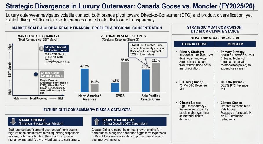 Strategic Divergence in Luxury Outerwear: Canada Goose vs Moncler