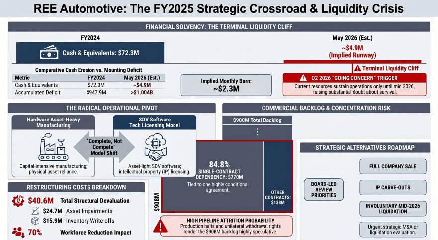 REE Automotive: The FY2025 Strategic Crossroad & Liquidity Crisis