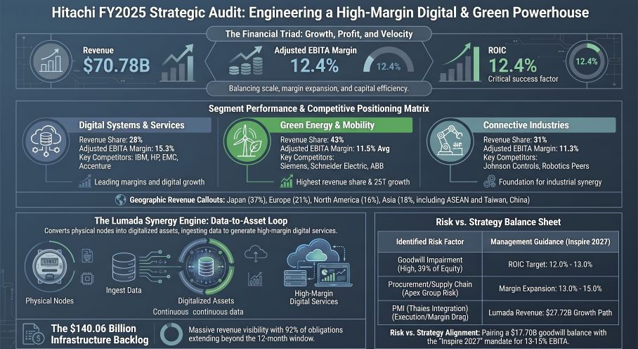Hitachi FY2025 Strategic Audit: Engineering a High-Margin Digital & Green Powerhouse