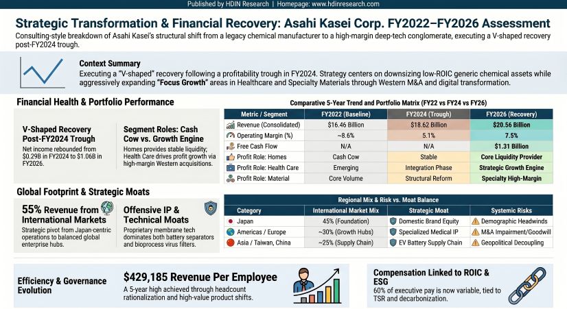 Strategic Transformation & Financial Recovery: Asahi Kasei Corp FY2022-FY2026 Assessment