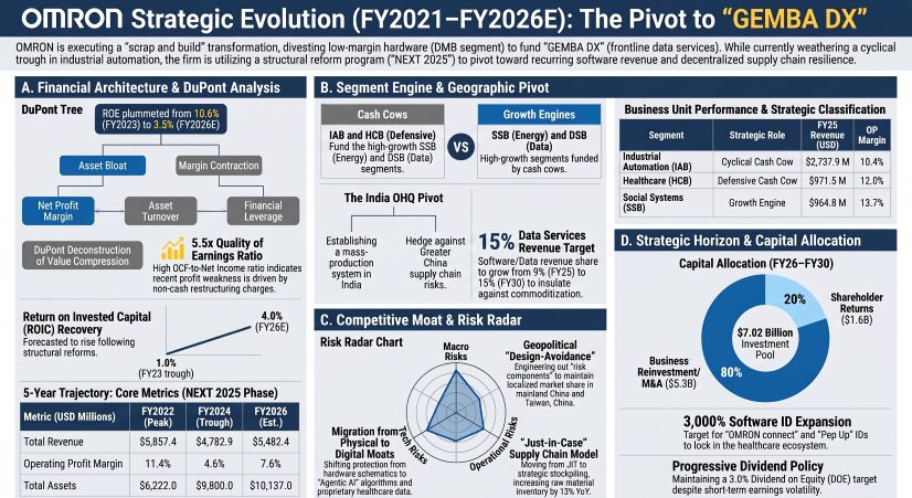 Figure Omron Strategic Evolution (FY2021-FY2026E): The Pivot to GEMBA DX