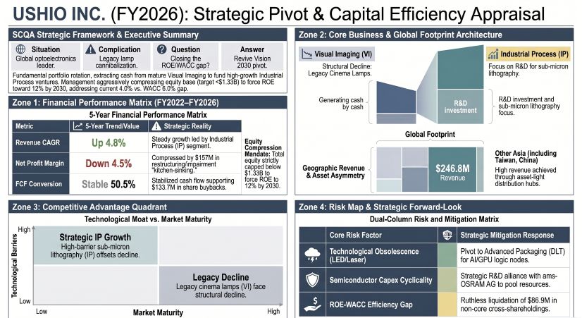 USHIO INC (FY2026): Strategic Pivot & Capital Efficiency Appraisal