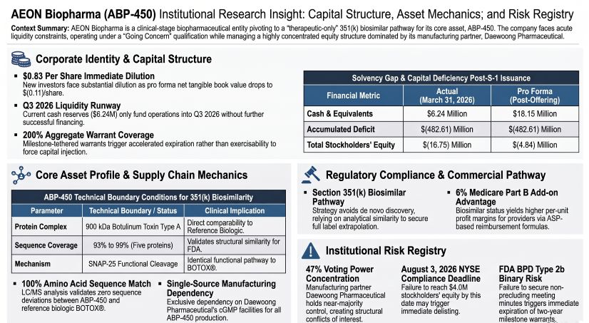 AEON Biopharma (ABP-450) lnstitutional Research lnsight: Capital Structure, Asset Mechanics and Risk Registry