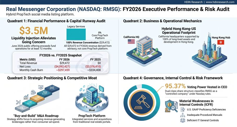 Real Messenger Corporation: FY2026 Executive Performance & Risk Audit