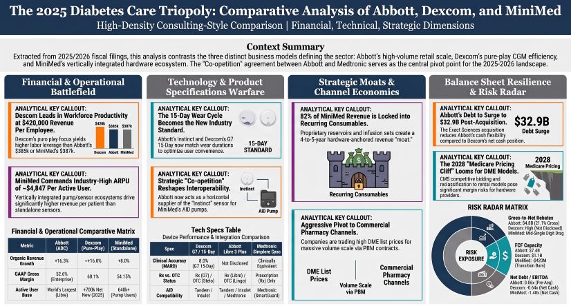 The 2025 Diabetes Care Triopoly: Comparative Analysis of Abbott, Dexcom, and MiniMed