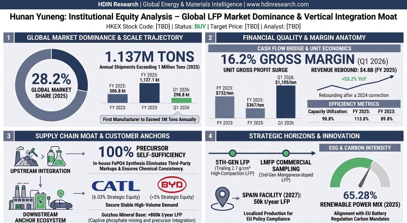 Hunan Yuneng Institutional Equity Analysis - Global LFP Market Dominance & Vertical integration Moat