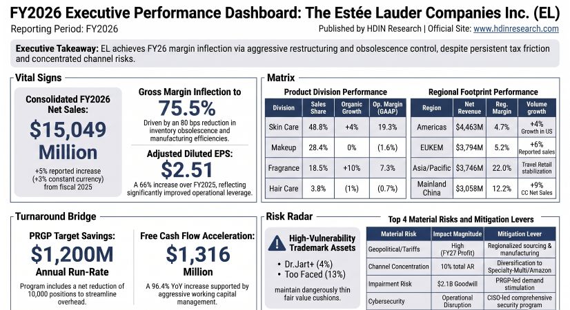 FY2026 Executive Performance Dashboard: The Estée Lauder Companies Inc (EL)