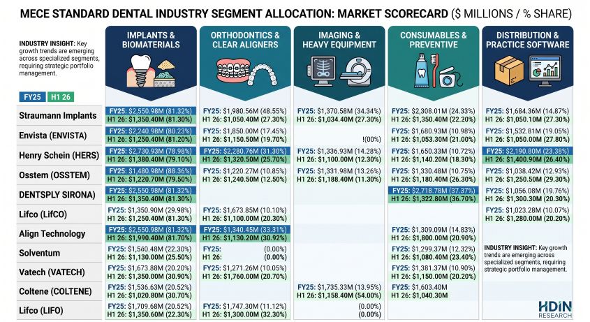 MECE Standardized Business Segment Allocation ($ Millions / % Share)